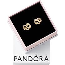 Pandora Sparkling Infinity Heart Stud Earrings-With Gift Box